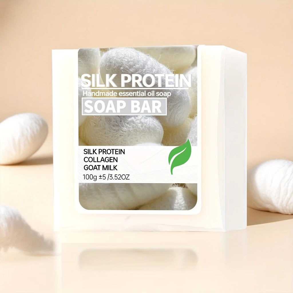 Silk Protein Drawing Soap Goat Milk Moisturizing Cleansing Collagen Qme