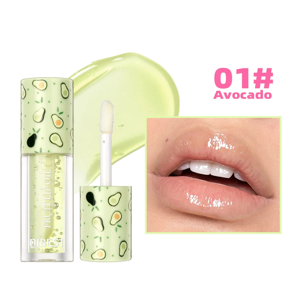QIBEST Lip Balm Oil Moisturizing Makeup Lip Plumper Oil Repair Lip Fine Lines Beauty Lip Gloss Nourishing Bright Lip Cosmetic Qme 01 Avocado