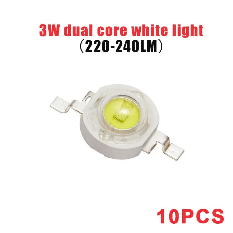 10Pcs High Power 0.5/1/1.5/3W Imitation Lumen LED Lamp Beads With High Brightness For DIY Lighting Flashlight Repairs Qme 3W 220-240LM