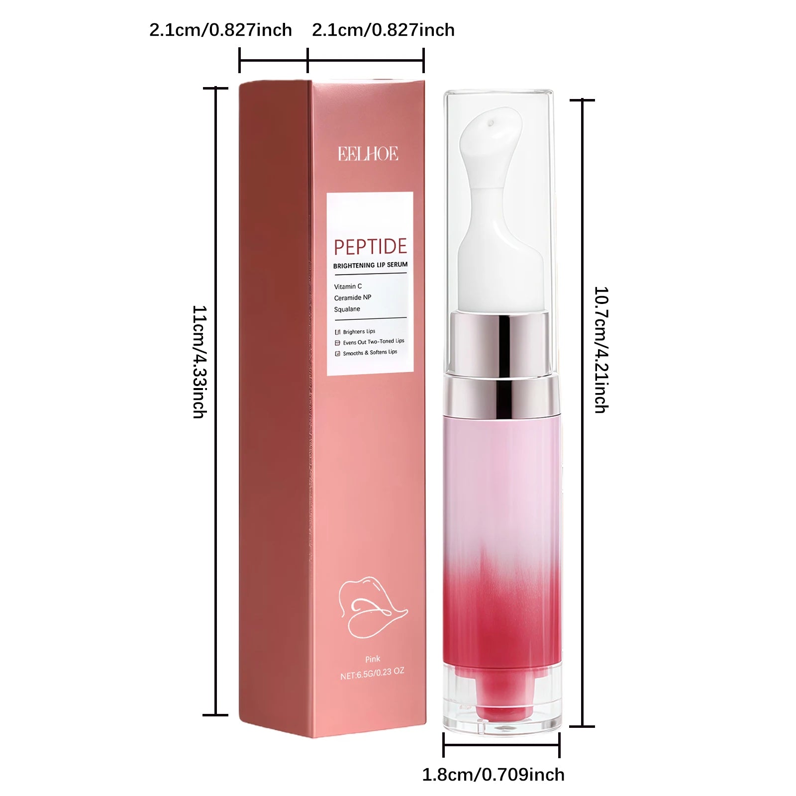 Hydrating Lip Serum Brightening Plumping Glossy Anti-Dryness Moisturizing Softening Smoothing Color Lips Cream All Day Comfort Qme Pink