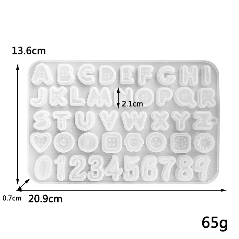 Alphabet Epoxy Resin Silicone Mold Letter Number Mould DIY Keychain Earring Pendant Epoxy Resin Jewelry Crafts Casting Mold Qme Etou