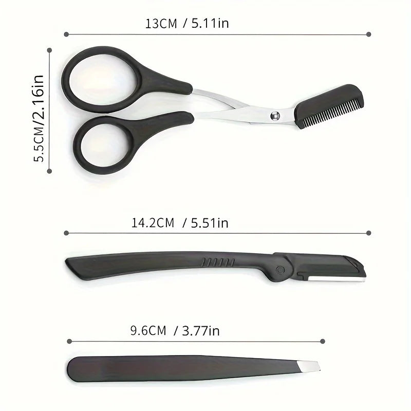 1set Eyebrow Grooming Razor Tool, Multifunctional Eyebrow Beauty Kit, Includes an Exfoliating Skin Smoothing Tool, Qme
