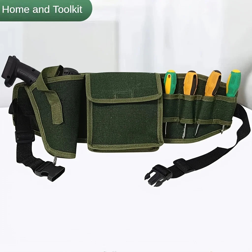 Thickened Wear-Resistant Large Capacity Canvas Drill Belt Electrician Decoration Multi-Functional Tool Waist Pack Qme