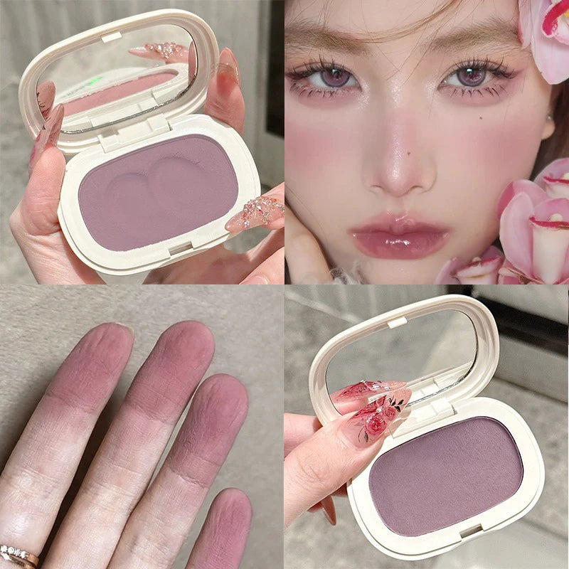 Face Blusher Matte Natural Cheek Tint Brighten Face Contouring Waterproof Cosmetics Blush Powder Soft Female Makeup 1pcs Blusher Qme