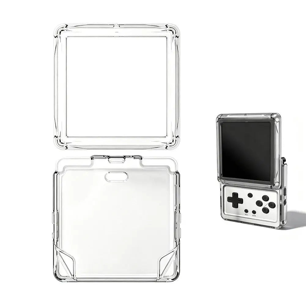 Protective Case For RG Rotate TPU Soft Cover Shockproof Anti-Scratch Rotating Screen Design Handheld Gaming Case Qme transparent