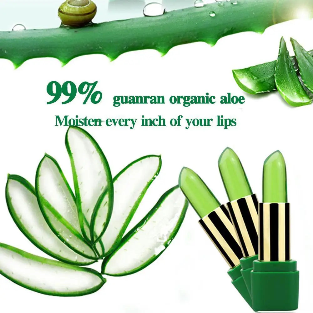 Aloe Vera Discolored Lip Balm Jelly Magic Color Changing Lipstick Girl Moisturizing Nourishing Lasting Lip Gloss Makeup Lip Care Qme