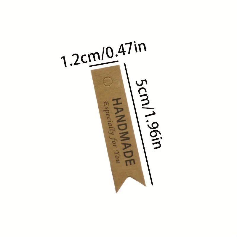 10 rectangular kraft paper fish tail flags, handmade English letter tags, hang tags Qme