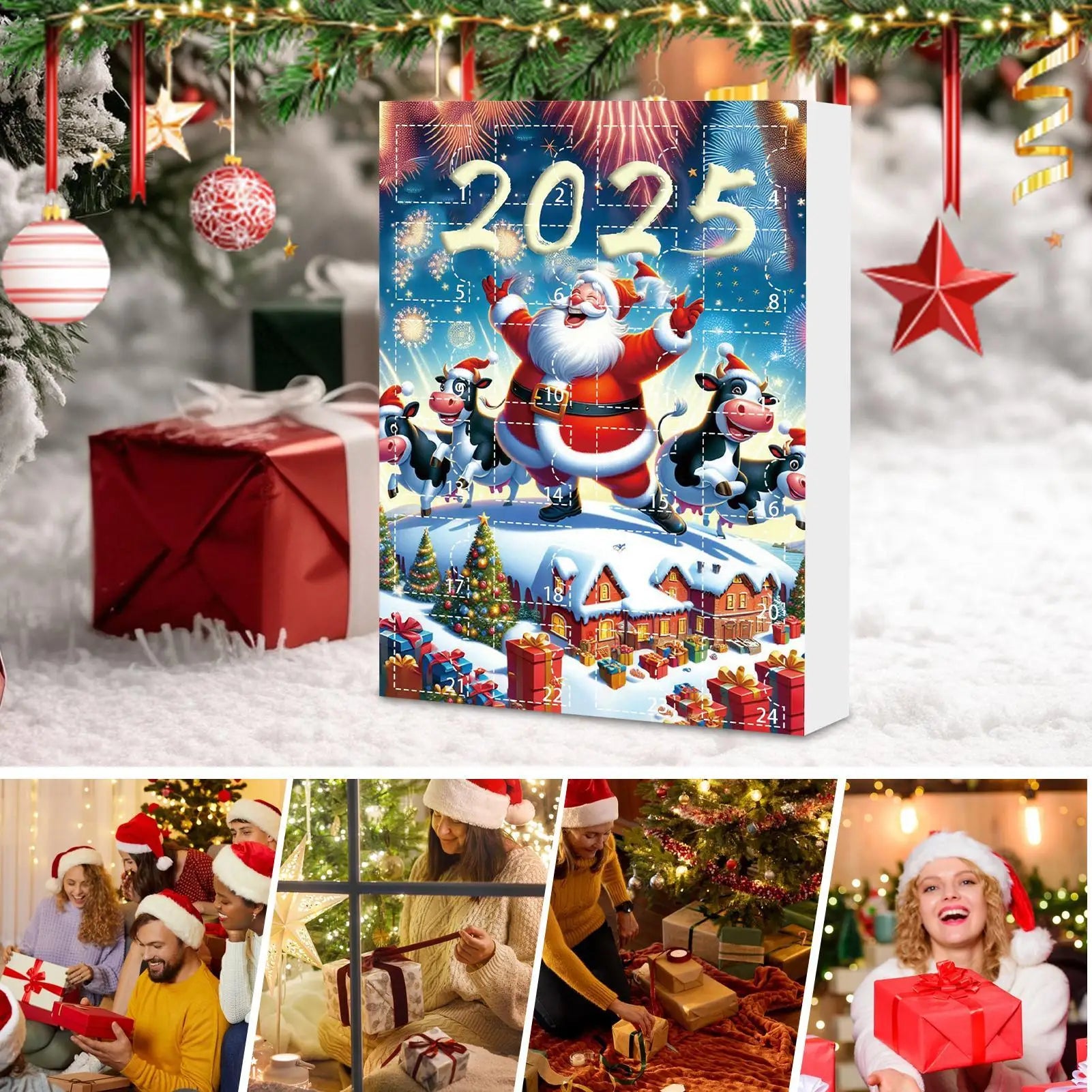 Christmas Countdown Calendars Cute 24 Cow Advent Calendar Cartoon Qme