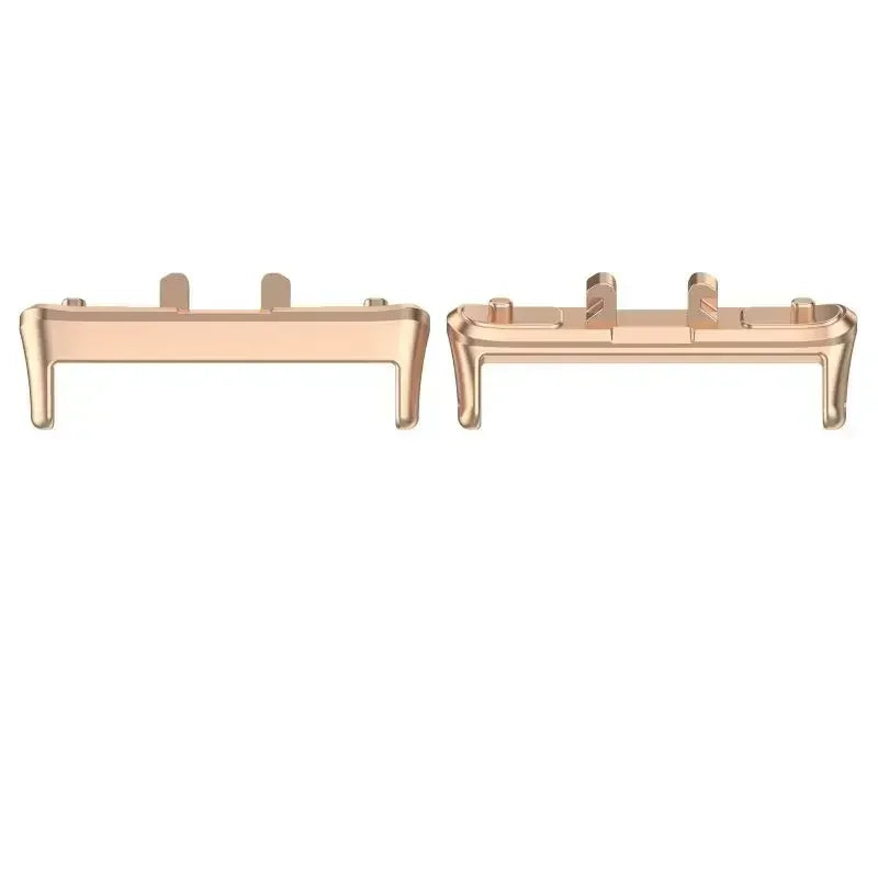 Stainless Steel Strap For Samsung Galaxy Fit 3 Metal Bracelet Luxury Bussiness Band For Samsung Galaxy Fit3 SM-R390 Accessories Qme Rose Gold Connector For Galaxy Fit3