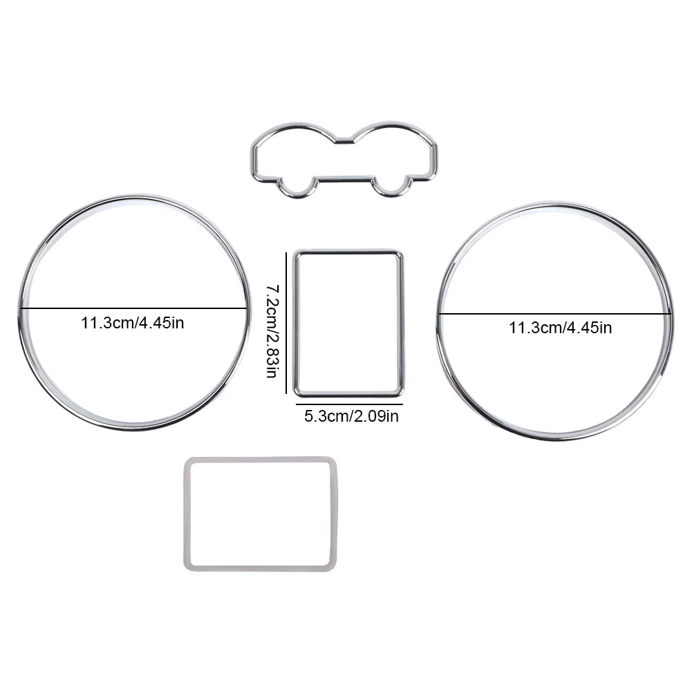 Chrome Gauge Cluster Bezel Silver Chrome Speedometer Dash Rings Bezel Trim for VW Golf MKIV 97-03 Jetta Bora MKIV 99-05 Qme