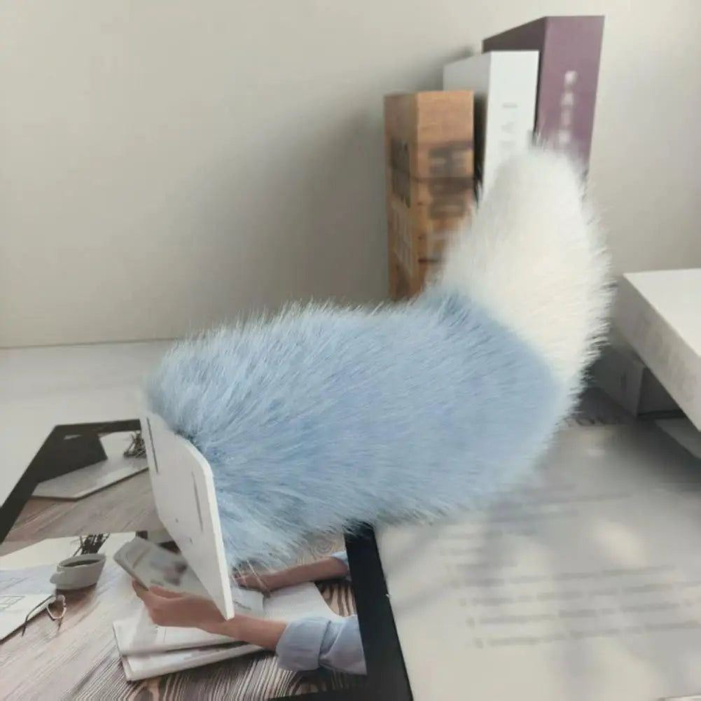 Fluffy Plush Tail Car Decor Strong Adhesive Easy Install Backpack Qme