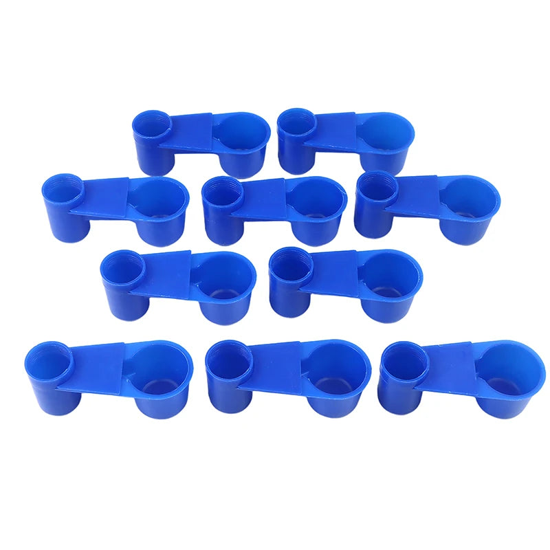 Cat Chicken Pigeon Parrot Hamster Double Nozzle Water Guide Bird Qme 10Pcs Blue
