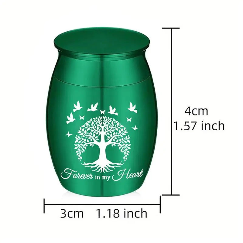 Human Ashes Tree Life Mini Urn Aluminium Alloy Holder Small 1 57 Qme