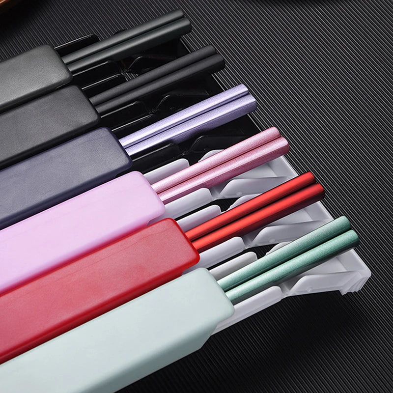 Portable Non-slip Chopsticks Storage Box Holder 304 Stainless Steel Qme
