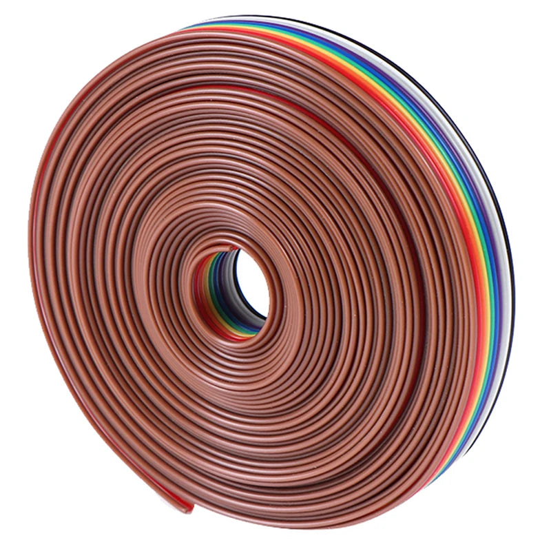 5 Meters Lot Ribbon Cable 10 WAY Flat Rainbow Wire Qme