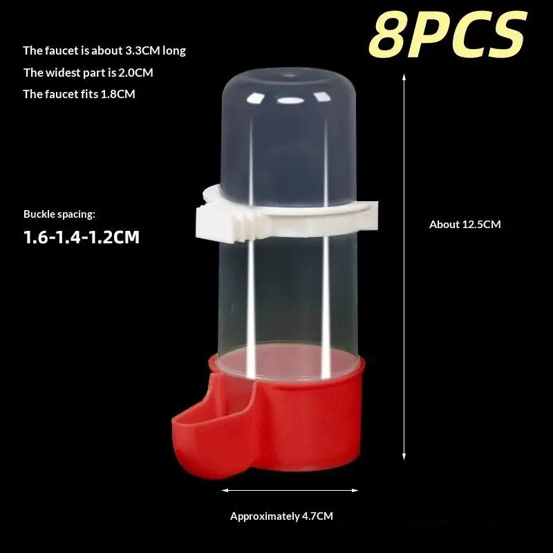 Bird Feeder Small Medium Large Pet Cage Accessories 2 4 8 Automatic Qme Red 240ML 8pcs