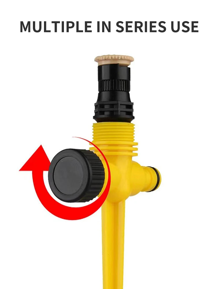 Garden Sprinkler 360° Rotation Irrigation Watering System Agriculture Ground Automatic Tube Adjustable Plug Buried Atomization Qme 1pc Yellow