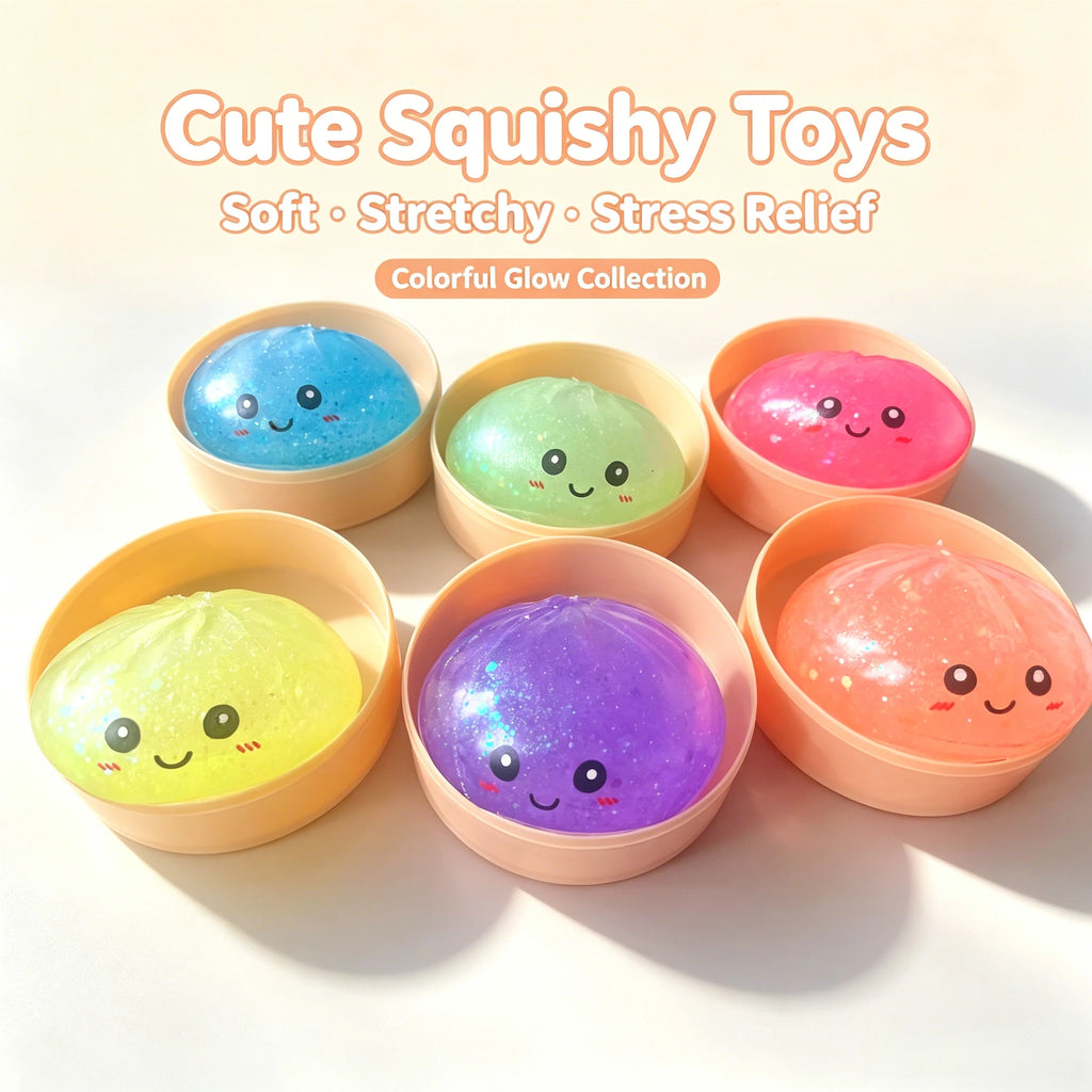 A Simulation Colorful Dumpling Squishy Pressure Ball Slow Rebound Soft Pinch Stress Relief Squeeze Toys Gifts for Kids ＆ Adults Qme