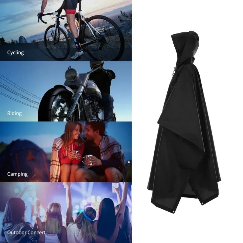 3-in-1 Waterproof Rain Poncho Hooded All-in-one Cover Motorcycle Qme