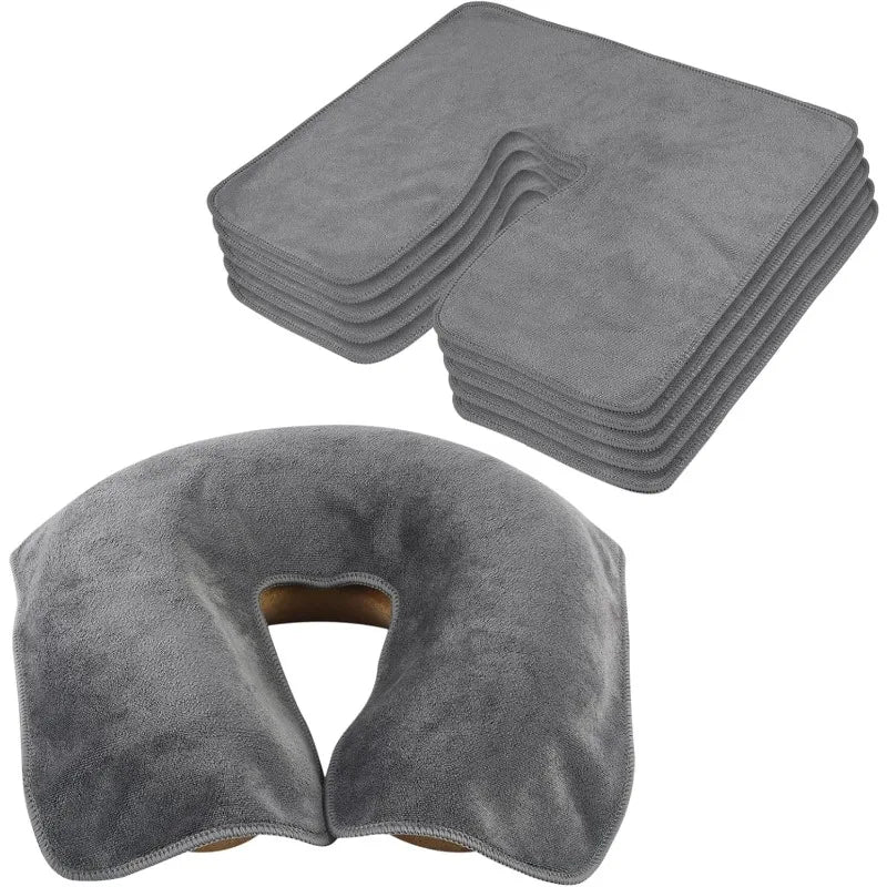 U-shaped Facial Towels Estheticians Massage Coral Fleece Split Qme