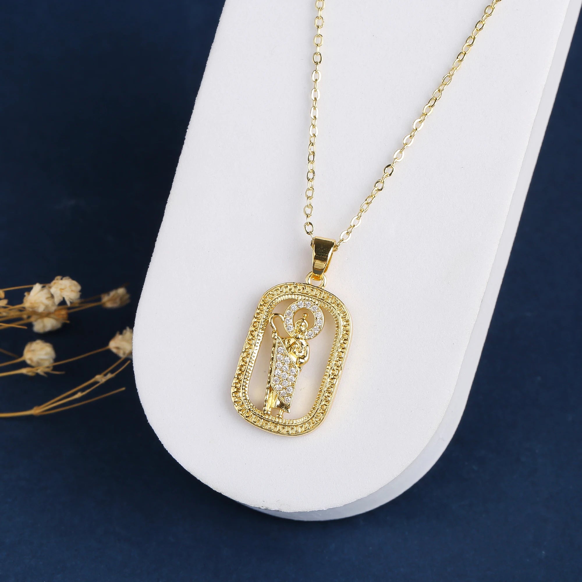 Trendy Man Woman Religious St. Jude Zirconia Pendant Necklace For Female Punk Style Choker Neck Jewelry Friendship Gifts 2024 Qme 4