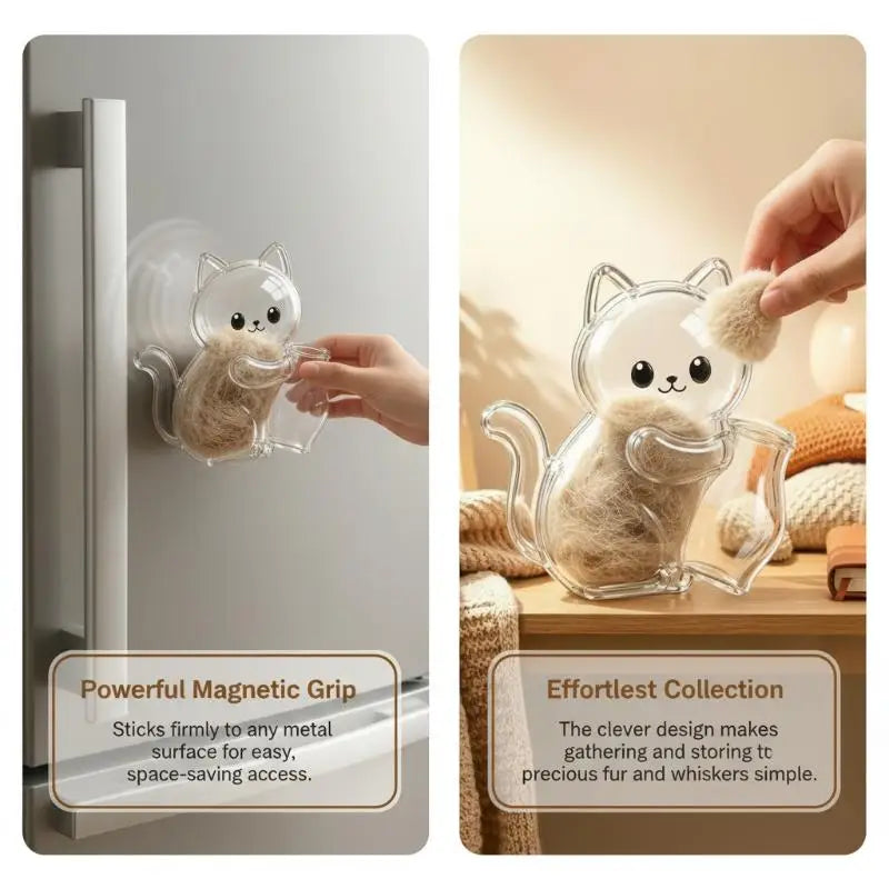 Transparent Cat Hair Storage Refrigerator Magnets Pet Fur Keepsake Qme