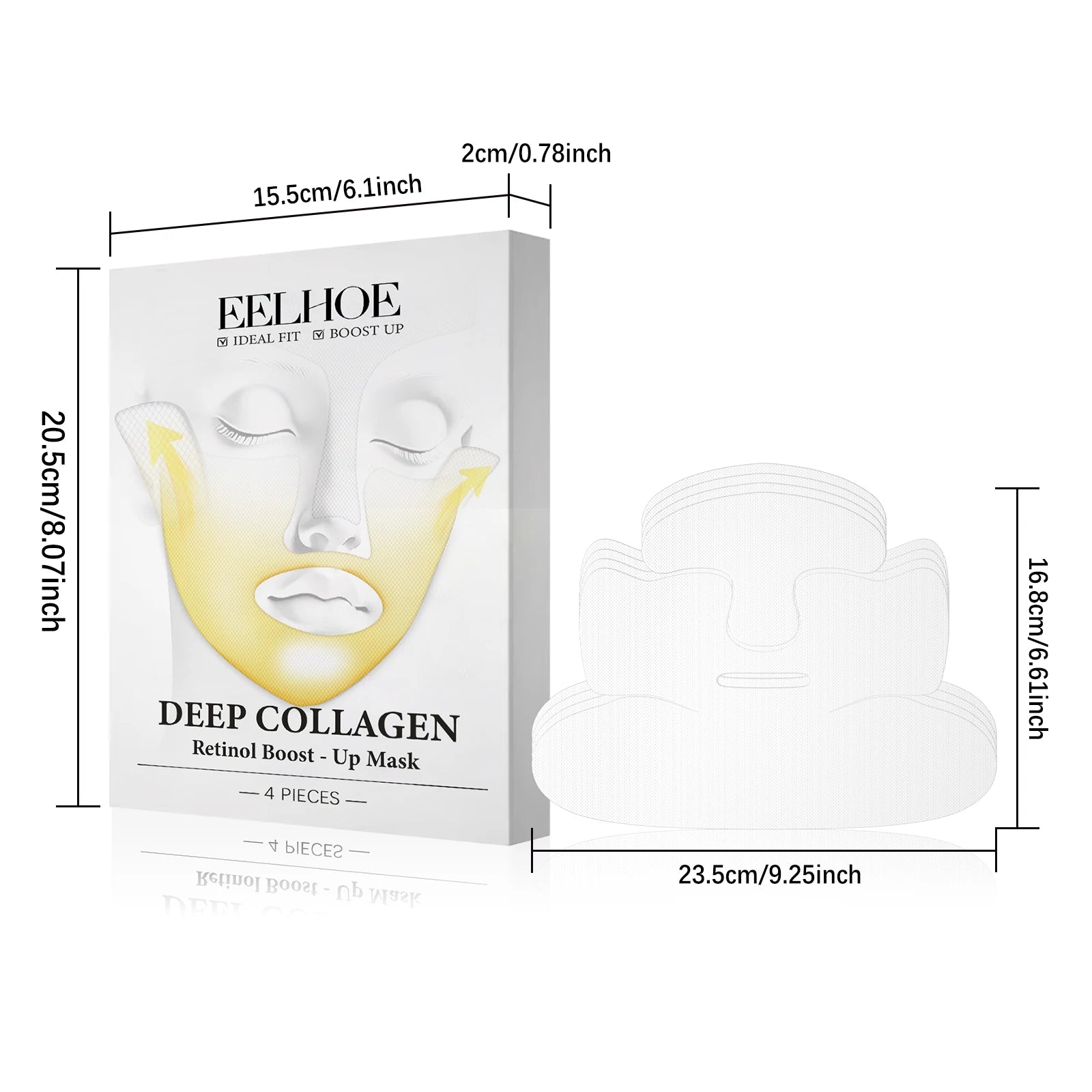 Deep Collagen Retinol Firming Mask Lifting Tightening Facial Skin Lighten Fine Lines Smooth Natural Hydrating Translucent Mask Qme