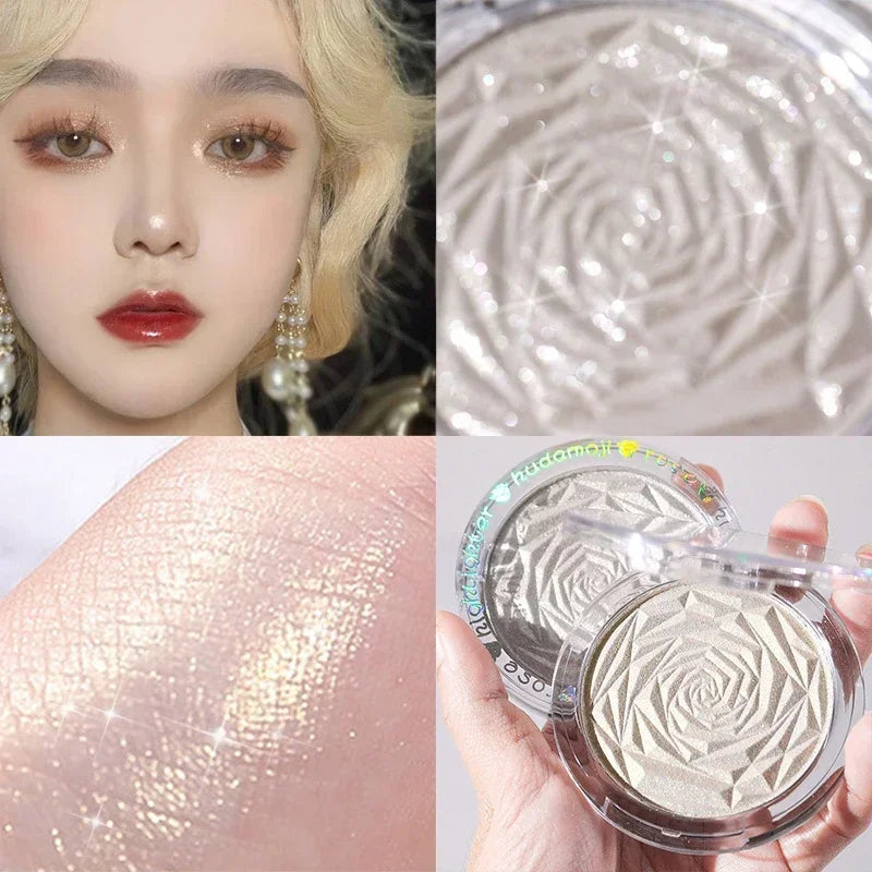 6 Colors Diamond Highlighter Powder Palette Glitter Face Contour Brighten Makeup Shimmer Ultra-concentrated Illuminate Cosmetic Qme