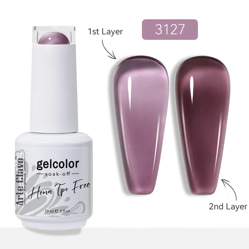 Arte Clavo Jelly Transparent Gel Nail Polish Summer Nude Pink Semi