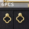 Cabinet knob drawer knob, zinc alloy gold knob, suitable for dressing table, kitchen, bathroom cabinet handles Qme 6pcs