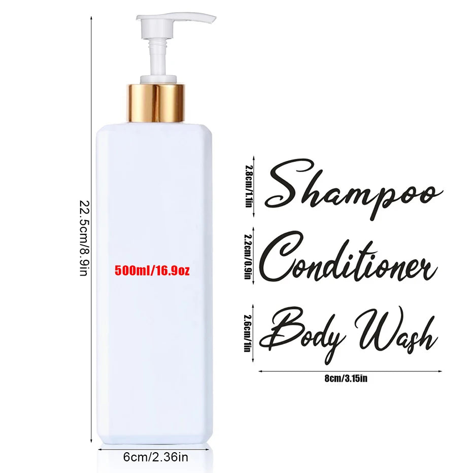 Refillable Shampoo and Conditioner Dispenser with Pump Bath Shower Shampoo Conditioner Lotion Soap Container Bottle Qme