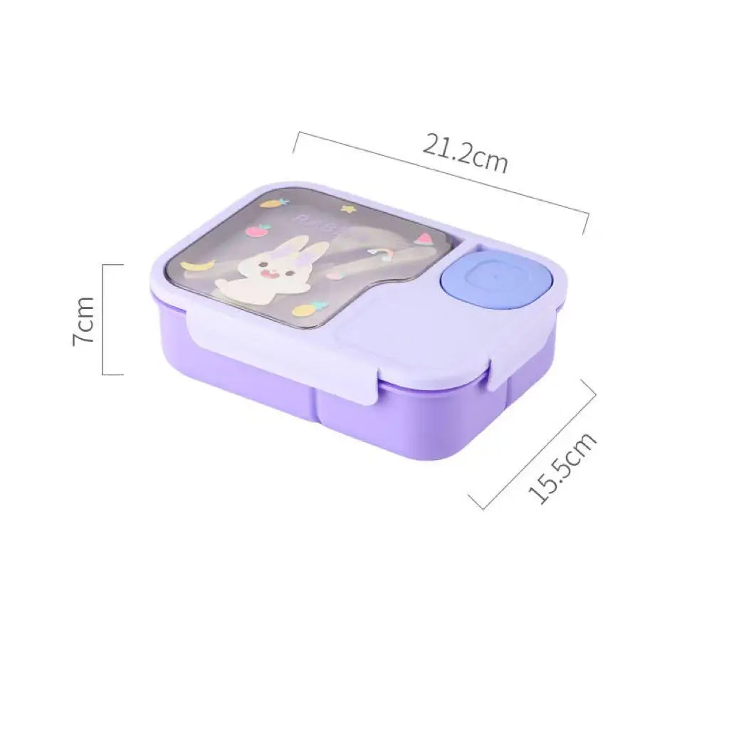 Cute Kids Lunch Box Microwave Insulated Bento Tableware Sauce Qme purple 8 inch