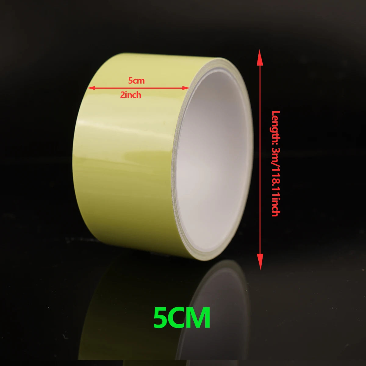 Luminous Tape For Night Use, Waterproof Luminous In The Dark Tape Stickers Bright Fluorescent Outdoor for Fishing Poles, Ropes Qme Width-5cm 3M