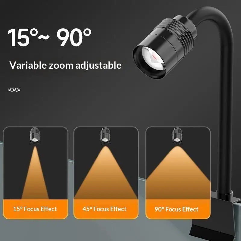Aquascape Decor Focus Lighting Zoomable LED Fish Tank Lamp 3W South Qme