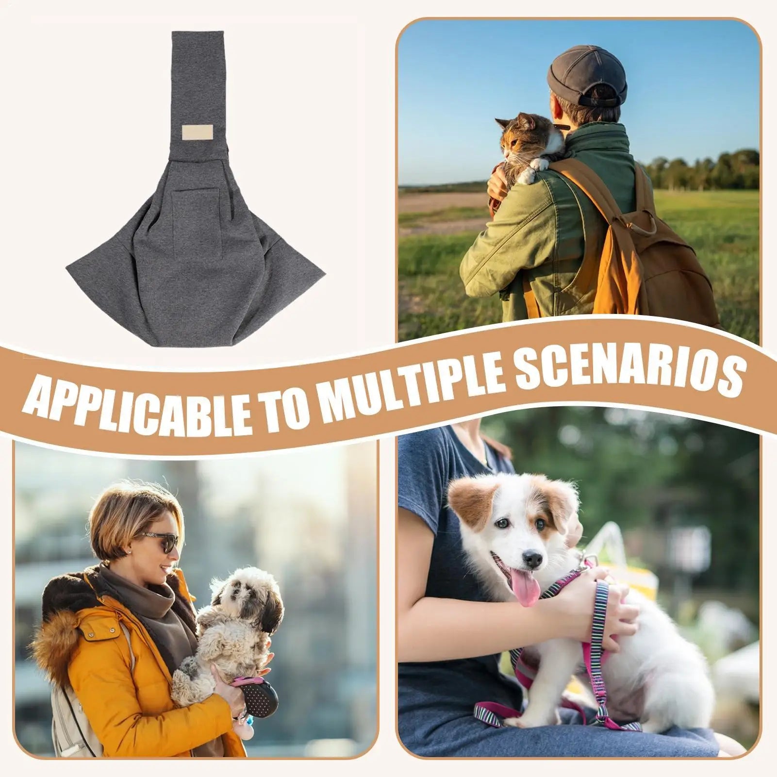 Pet Carrier Bag Breathable Portable Lightweight Carrying Sling Travel Qme