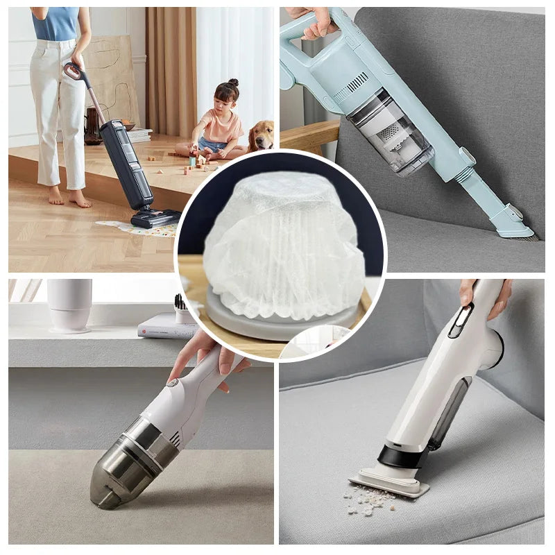 100PCS Disposable Vacuum Cleaner Filter Protective Cover Washable For Handheld Vacuum Cleaner Non-woven Fabric Filter Qme