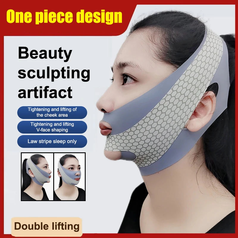Double Chin Face Thining Band Massage Face-lift Sleep V Shaper Facial Qme