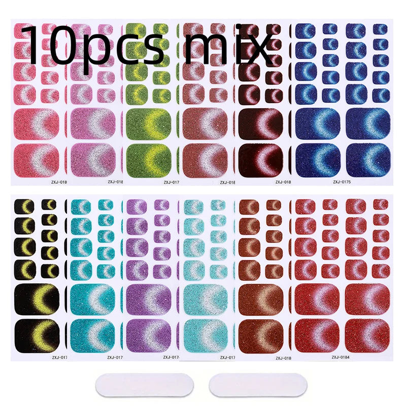 Cat Eye Nail Art Stickers Self Adhesive Toe Nails Full Cover Toenail