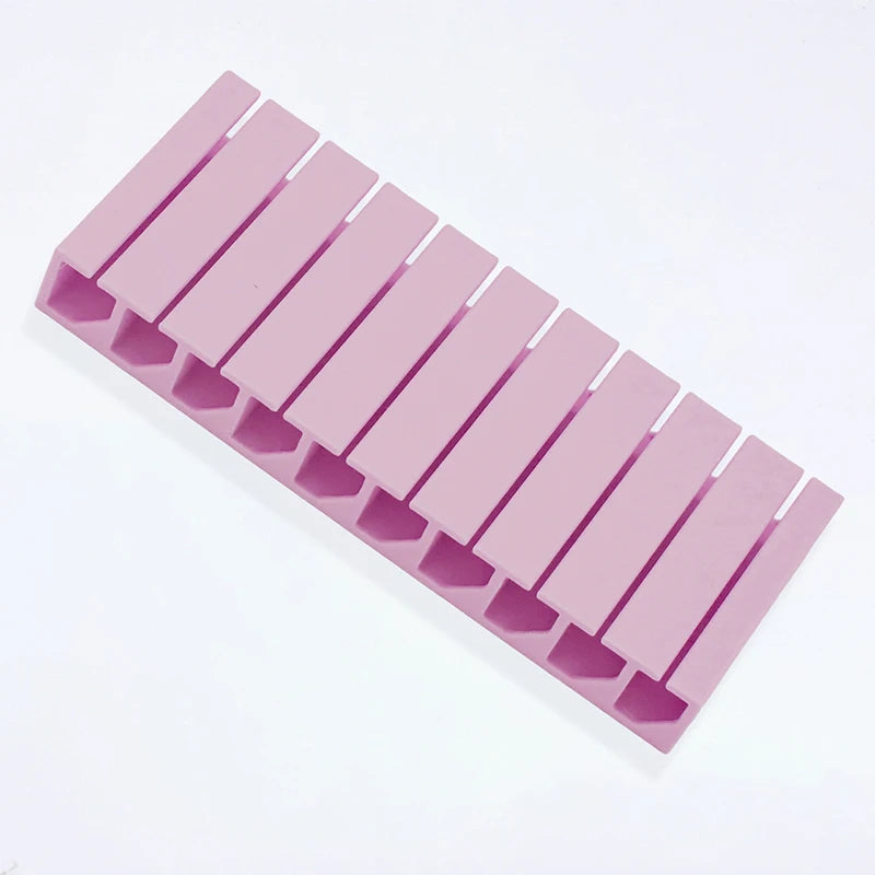 10 Grids Nail Art Sticker Organizer Storage Box Transfer Paper Qme Pink purple