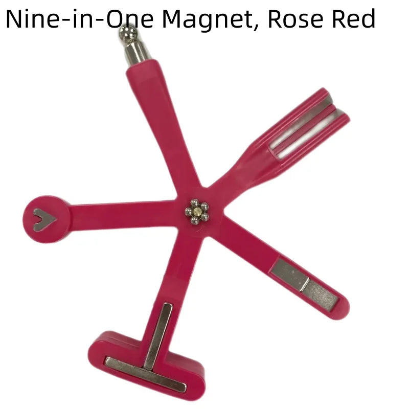 9 IN 1 Multi function Cat Eye Magnetic Stick Nail Magnet Board For Nail Gel Polish Line Strip Effect Magic Nail Art Tools Qme 1pcs rose red