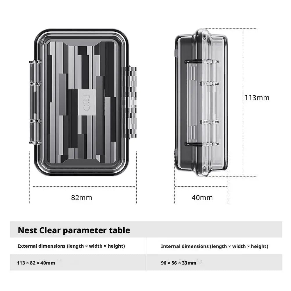 Portable Transparent for FiiO/Feiao NEST Clear Earphone Data Cable Waterproof, Splashing and Dustproof Protection Box Qme