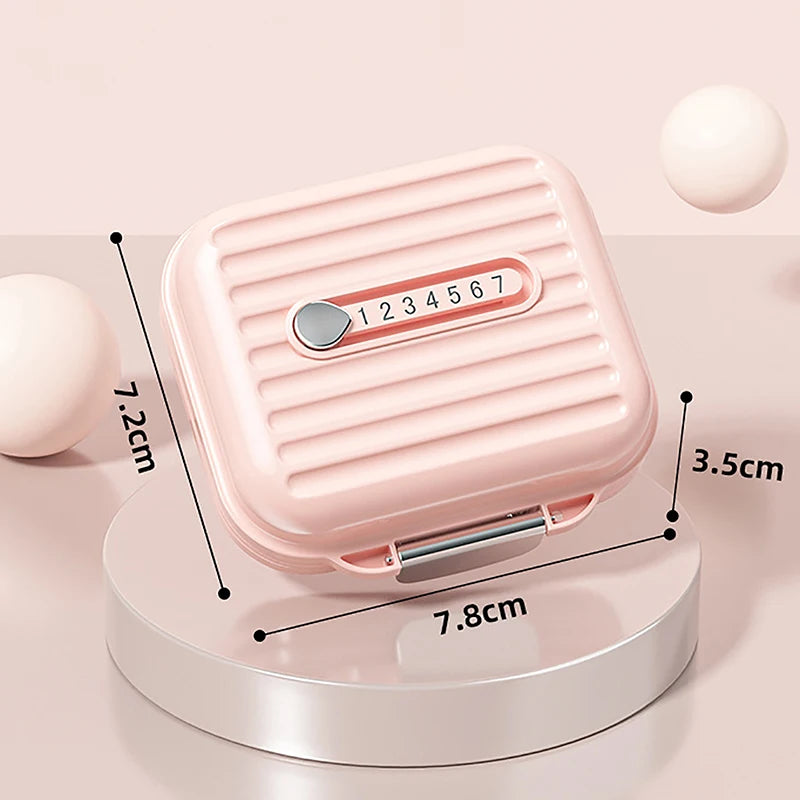 Mini Pill Box Travel Lightweight 7 Compartment Medicine Organizer Qme pink small