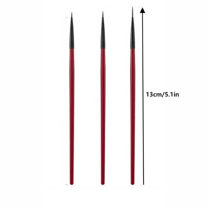 Precision Nail Art Liner Brushes Fine Detailing Tools UV Gel Polish Qme