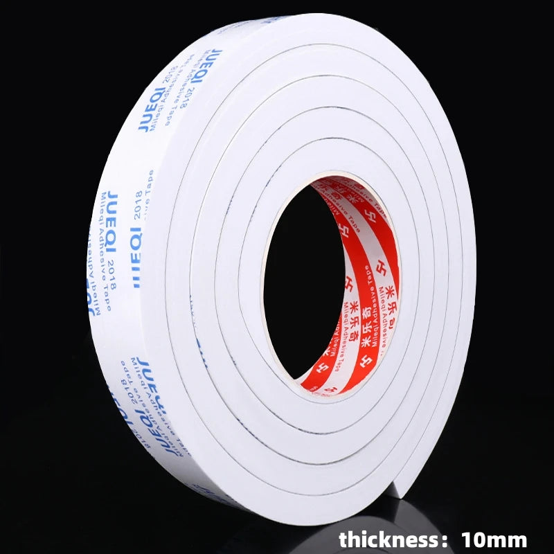 2M EVA Foam Double Sided Tape Shockproof Soundproof Insulation Tape Door Window Sealing Strip Weather Stripping Home Improvement Qme 10mm Thickness 2m 10mm