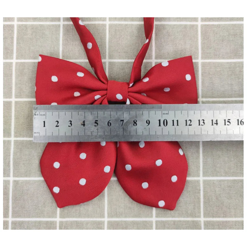 Students Solid Bowtie Thick Bow Tie Women Uniform Collar Butterfly Qme Lavender