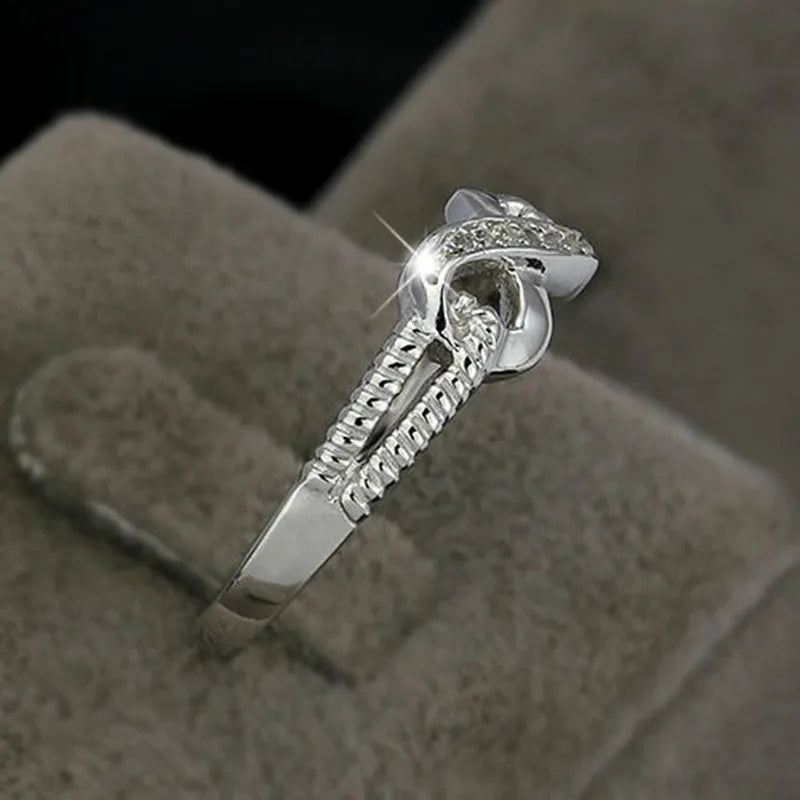 Lucky Letters 8 Shaped Rings For Women Real 925 Sterling Silver Color AAA Cubic Zirconia Eternity Jewelry Female Wedding Gift Qme