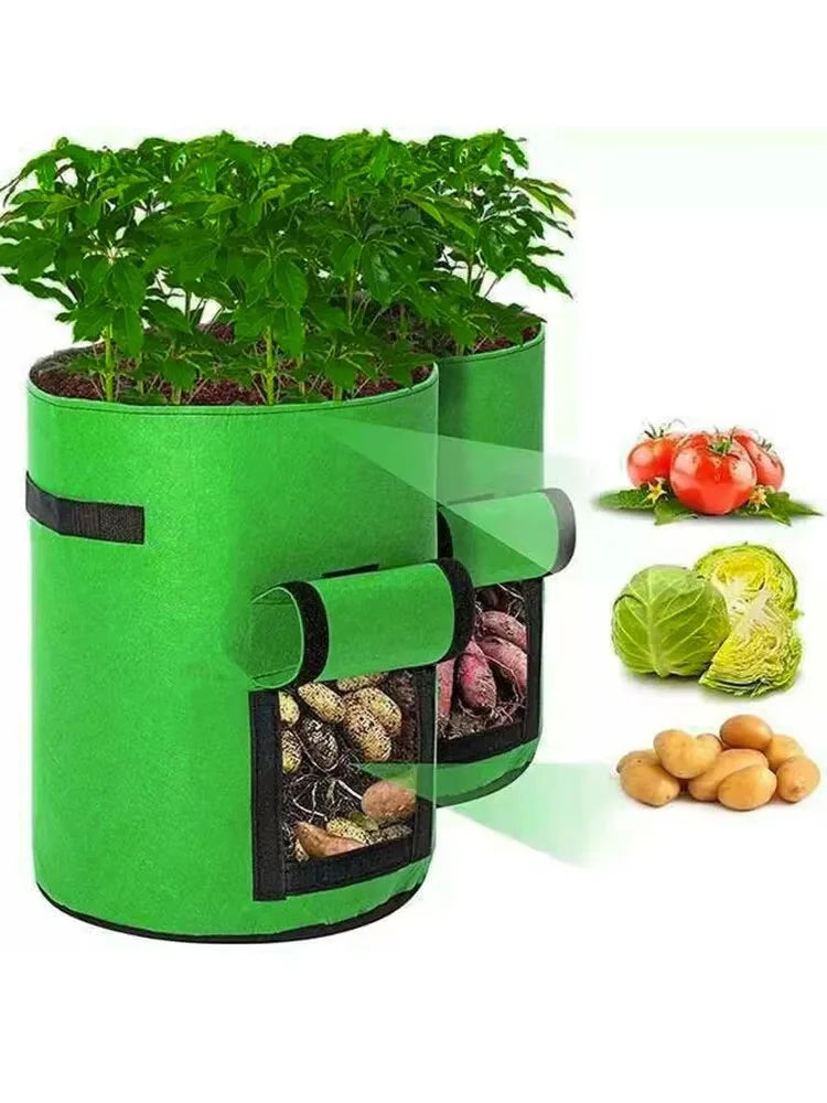 Large Diameter Vegetable Plant Seedling Bag Garden Felt Potato Planting Bag Non-Woven Felt Potato Growing Bucket Qme