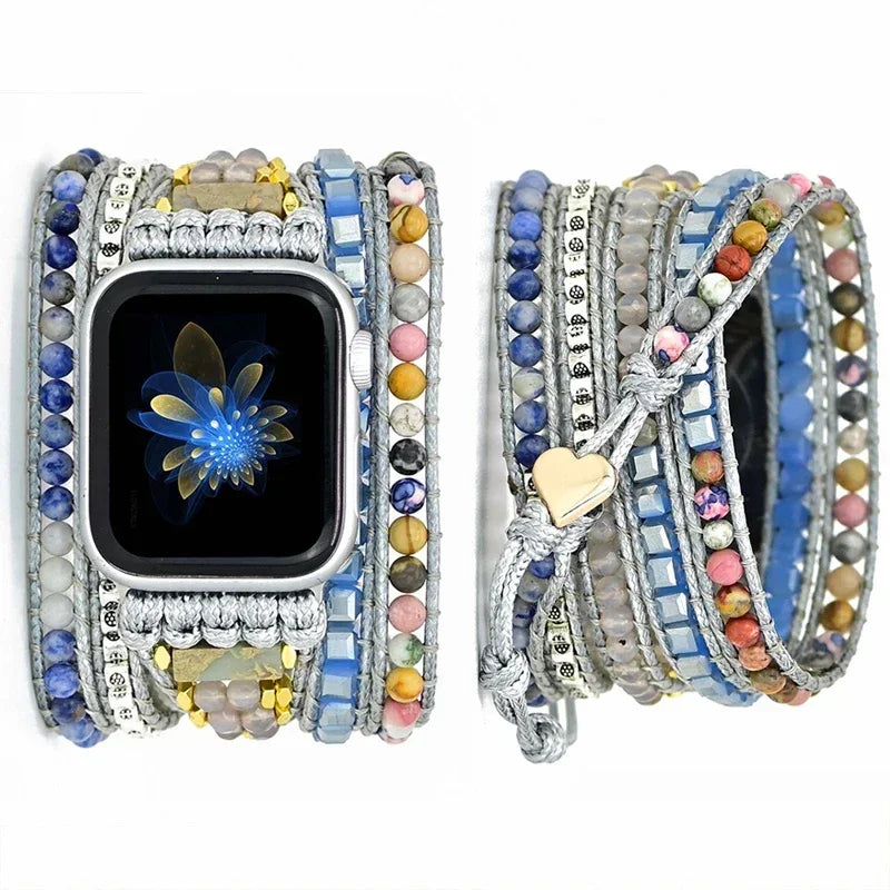 Bohemia Strap for Apple Watch Ultra Band 49mm 44mm 45mm 41mm 42mm 38 Handmade Natural Beads Bracelet Iwatch Series 8 7 6 Se 5 3 Qme