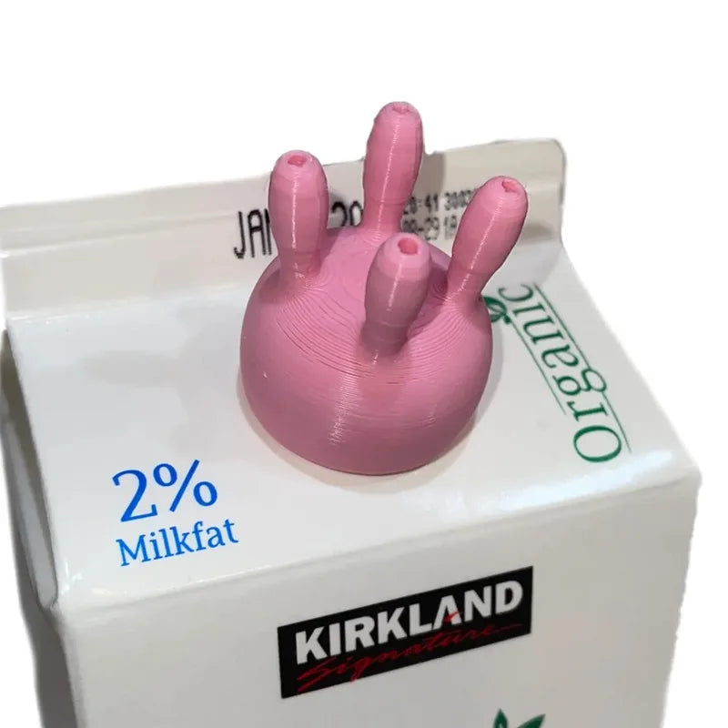 3D Printed Milk Box Lid Beautiful Cow Model Reversible Qme