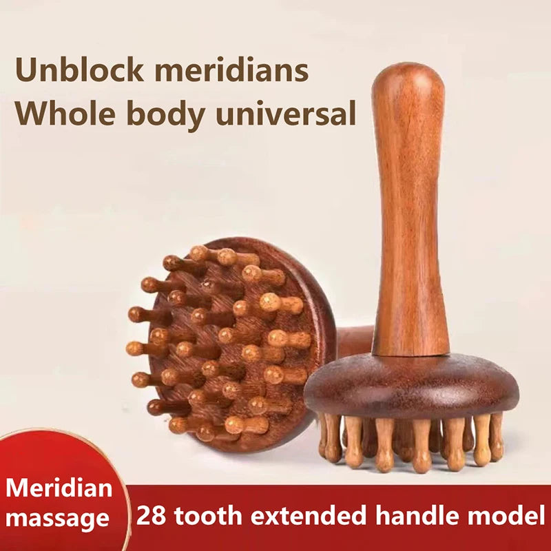 Sandalwood Gua Sha Massage Tool Multi-use Wooden Comb Meridian Qme